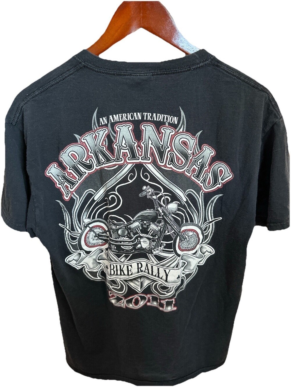 Arkansas Bike Rally 2011 T Shirt Mens L Black Motorcycle Biker Graphic
